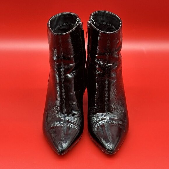 Sam Edelman Hilty Black Crinkle Patent Leather Ankle Booties - Women's Size 6M - Picture 3 of 11